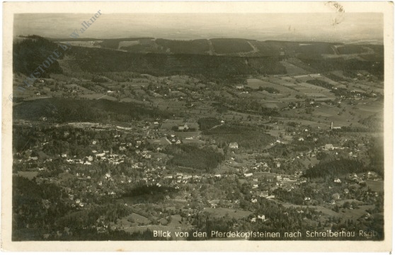 schreiberhau, blick von den pferdekopfsteinen nach schreiberhau