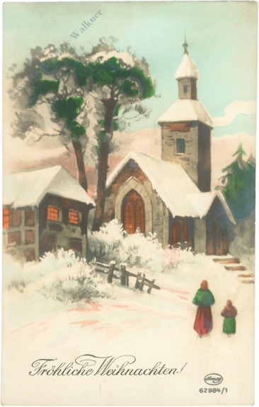 weihnachten, am weg zur kirche