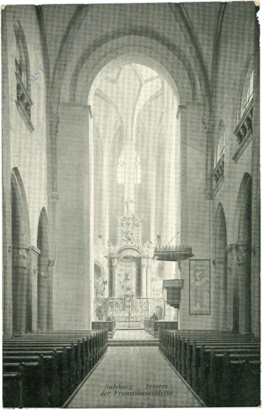 salzburg, inneres der franziskanerkirche