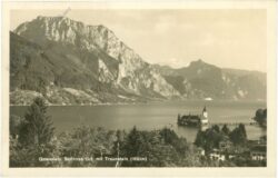 gmunden, schloss ort mit traunstein