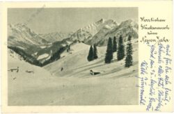 neujahr, verschneite landschaft