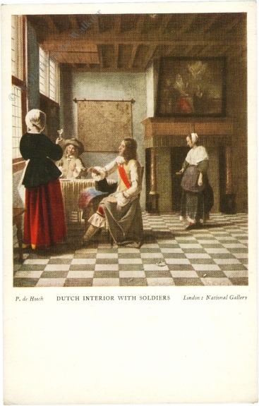 de hooch, p.: dutch interior with soldiers