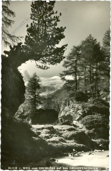 gschlöss, blick vom weg zum gschlöss auf den großvenediger gschlöss, blick vom weg zum gschlöss auf den großvenediger