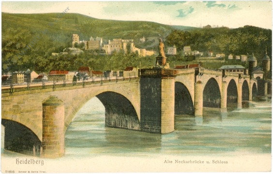 heidelberg, alte neckarbrücke und schloss