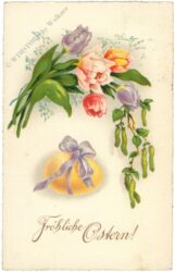 ostern, blumen mit osterei