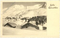 weihnachten, verschneites dorf