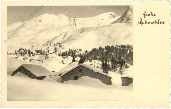 weihnachten, verschneites dorf
