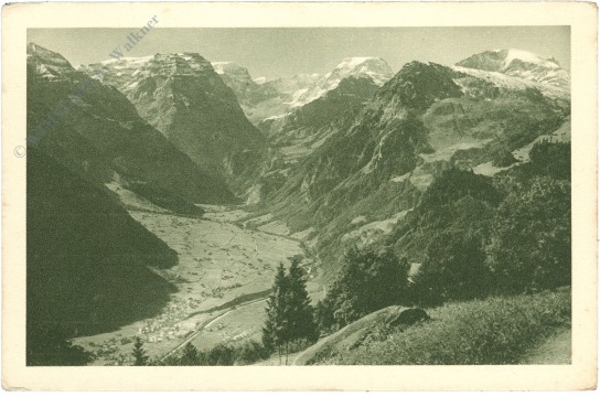 braunwald, blick auf linthal braunwald, blick auf linthal