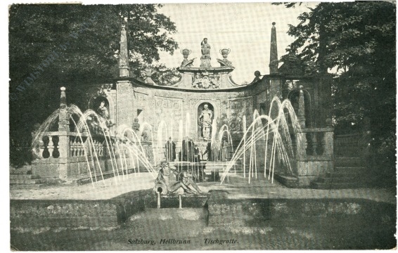salzburg, schloss hellbrunn, tischgrotte