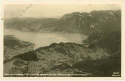 attersee, blick vom schafberg auf den attersee und das höllengebirge