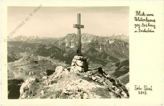 hochschwab, blick vom polsterkreuz gegen erzberg und dachstein