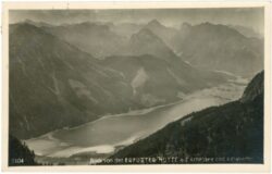 maurach, blick von der erfurter hütte auf achensee und karwendel