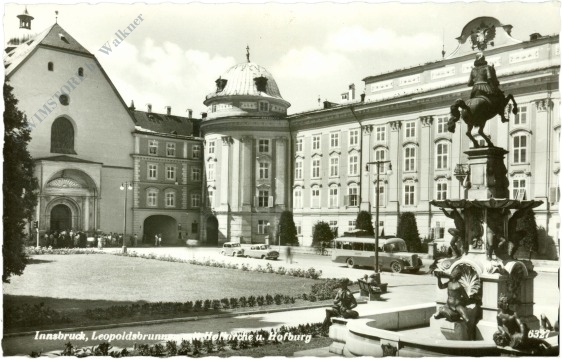 innsbruck, leopoldsbrunnen, hofkirche und hofburg