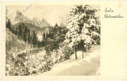 weihnachten, blick in die verschneiten berge