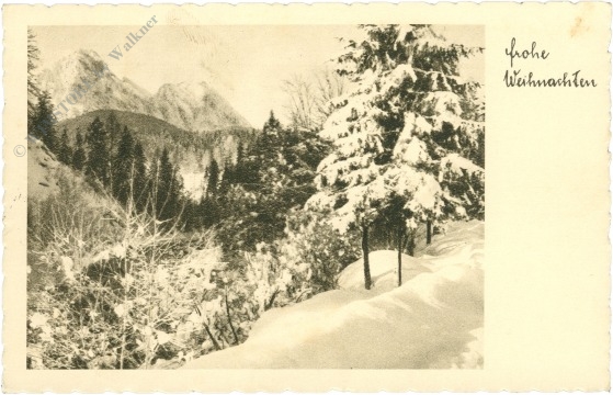 weihnachten, blick in die verschneiten berge