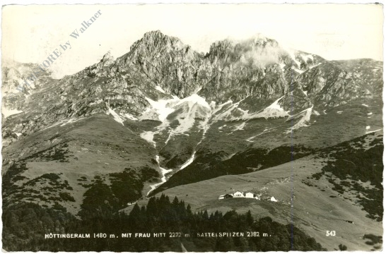 innsbruck, höttingeralm mit frau hitt und sattelspitzen