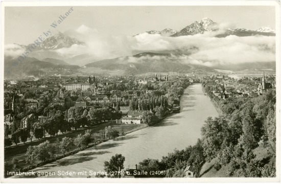 innsbruck, gegen süden mit serles und saile