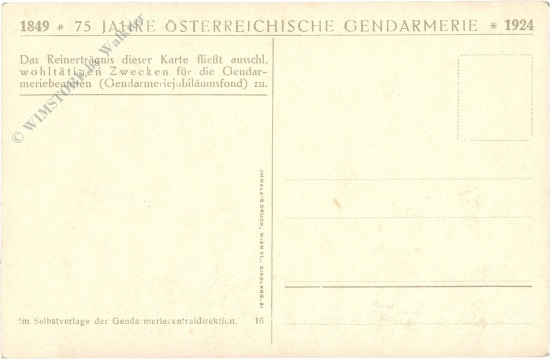 gendarmerie, Österr. bundesgendarmerie im jubiläumsjahre 1924 (seit 1919)