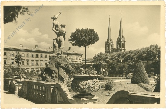 salzburg, schloss mirabell, mirabellgarten mit schloss