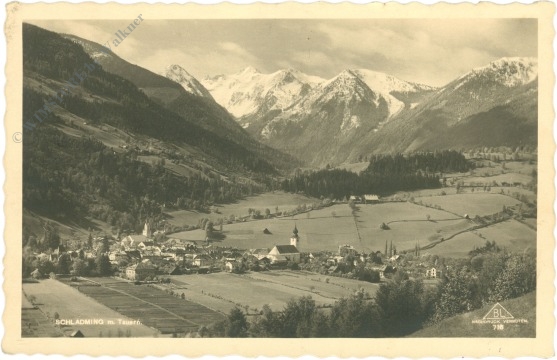 schladming, ortsansicht mit tauern