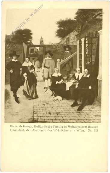 de hooch, pieter: holländische familie im hofraum ihres hauses