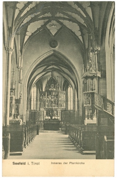 seefeld in tirol, inneres der pfarrkirche seefeld in tirol, inneres der pfarrkirche