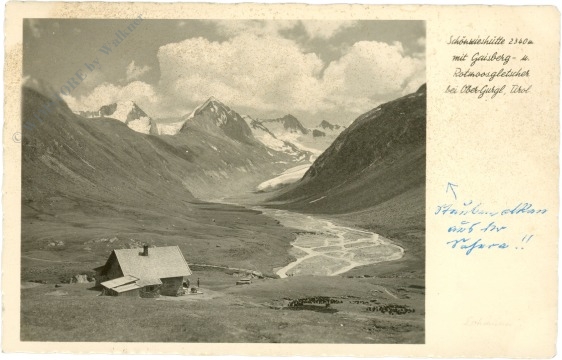 obergurgl, schönwieshütte mit gaisberg und rotmoosgletscher