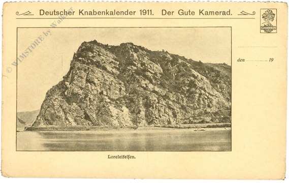 st. goarshausen, loreleifelsen deutscher knabenkalender 1911