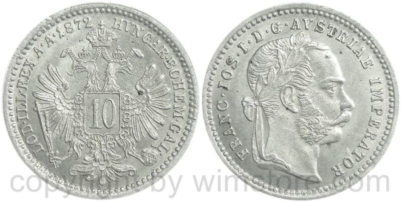 franz josef i., 10 kreuzer 1853 a, silber, ss (kopie)