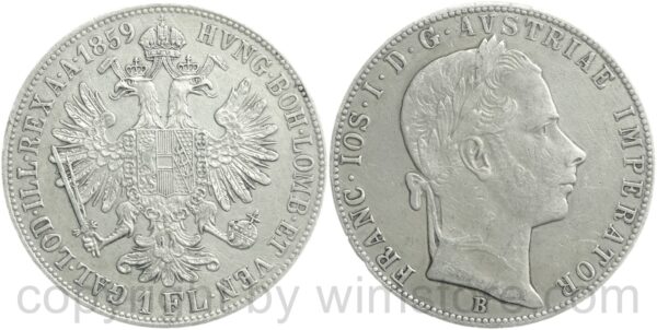 franz josef i., 1/4 gulden 1860 b, silber, ss (kopie)
