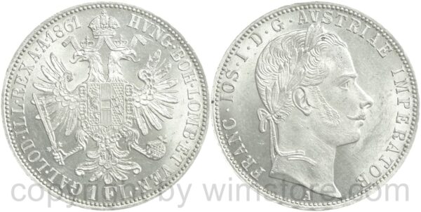 franz josef i., 1 gulden 1860 a, silber, ss vz (kopie)