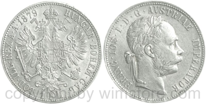 franz josef i., 1 gulden 1879, silber, ss