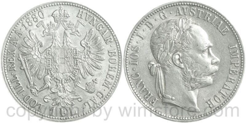 franz josef i., 1 gulden 1880, silber, ss
