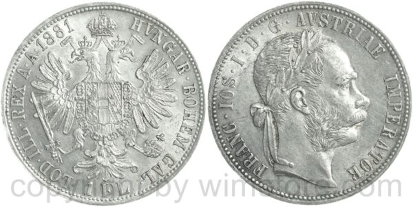 franz josef i., 1 gulden 1880, silber, ss (kopie)