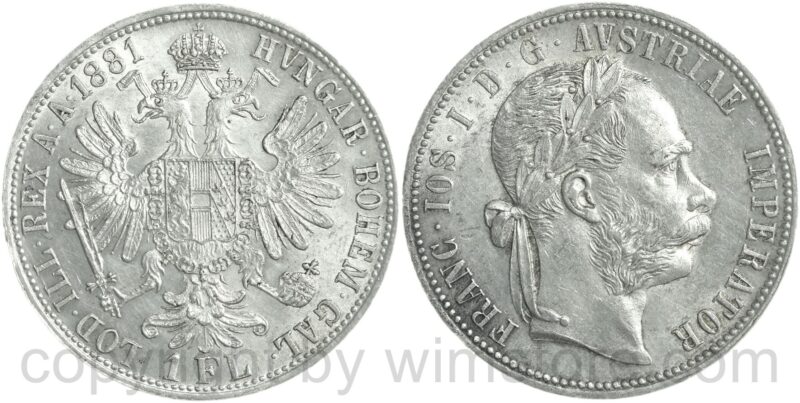 franz josef i., 1 gulden 1880, silber, ss (kopie)