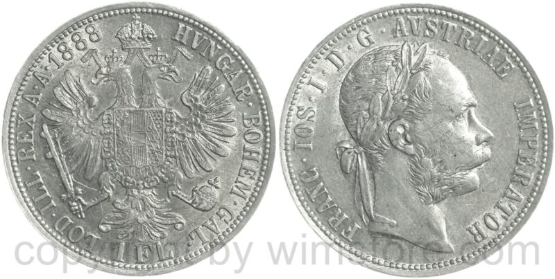 franz josef i., 1 gulden 1881, silber, ss vz (kopie)