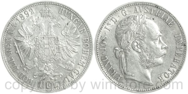 franz josef i., 1 gulden 1888, silber, ss (kopie)