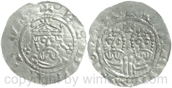 niederlande grafschaft friesland, egbert ii., um 1068 1090, graf von friesland, +ecbertvs // doggingvn, simon und judas, 1 penning 1068 1077, silber, ss