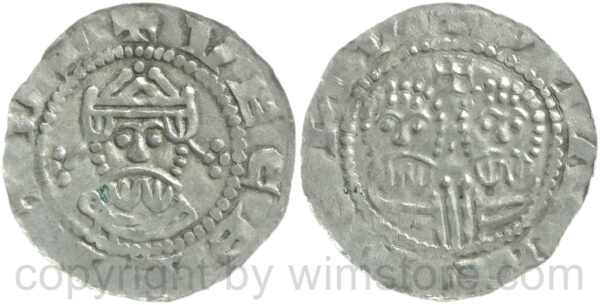 niederlande grafschaft friesland, egbert ii., um 1068 1090, graf von friesland, +ecbertvs // doggingvn, simon und judas, 1 penning 1068 1077, silber, ss (kopie)