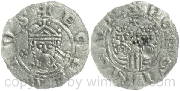 niederlande grafschaft friesland, egbert ii., um 1068 1090, graf von friesland, +ecbertvs // doggingvn, simon und judas, 1 penning 1068 1077, silber, ss (kopie)