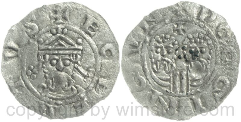 niederlande grafschaft friesland, egbert ii., um 1068 1090, graf von friesland, +ecbertvs // doggingvn, simon und judas, 1 penning 1068 1077, silber, ss (kopie)