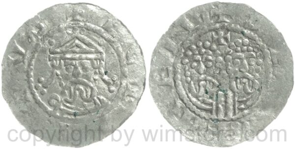 niederlande grafschaft friesland, egbert ii., um 1068 1090, graf von friesland, +ecbertvs // doggingvn, simon und judas, 1 penning 1068 1077, silber, ss (kopie)