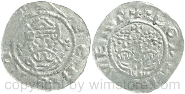 niederlande grafschaft friesland, egbert ii., um 1068 1090, graf von friesland, +ecbertvs // doggingvn, simon und judas, 1 penning 1068 1077, silber, ss (kopie)