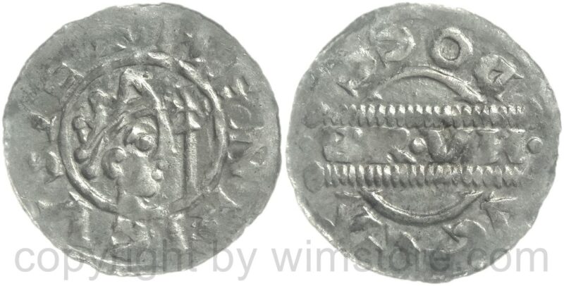 niederlande bistum utrecht, wilem vin pont, 1554 1076, 4 punkte neben bischofstab, bischof und kreuzstab, // v/ect über torburg, pfennig, silber, ss (kopie)