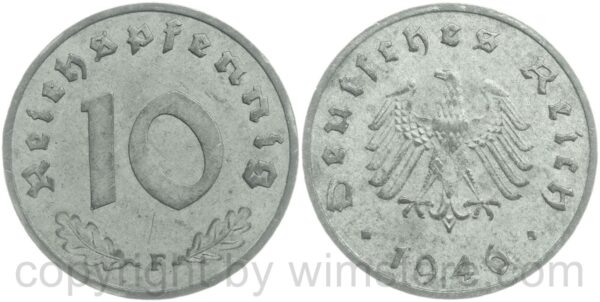 3. reich, 10 reichspfennig 1944 b, km 101, zink, ss (kopie)