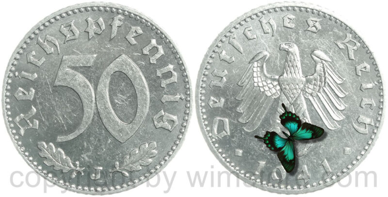 3. reich, 50 reichspfennig 1941 j, km 96, aluminium, vz st