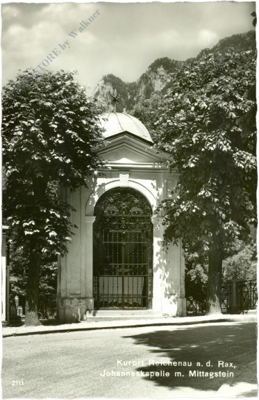 reichenau an der rax, johanneskapelle m. mittagstein