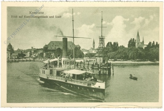 konstanz, blick auf konziliumsgebäude und stadt