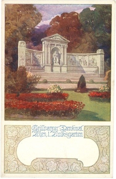 wien 1, volksgarten, grillparzer denkmal