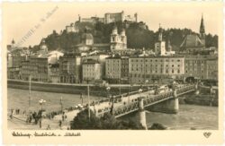 salzburg, staatsbrücke und altstadt